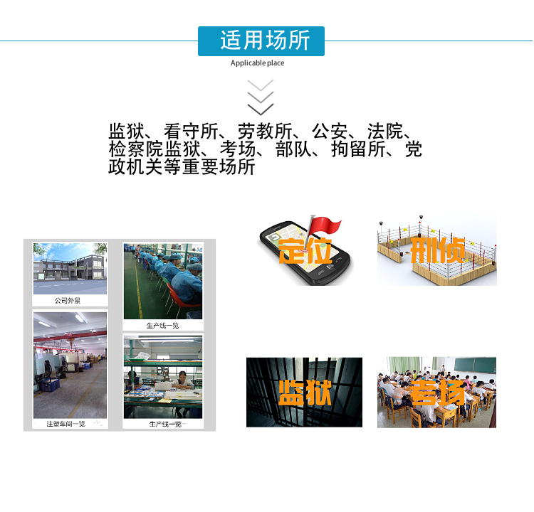 我廠采用國外先進(jìn)技術(shù)，主要針對(duì)國內(nèi)高考、成人高考、自學(xué)考試及各類大專院校在考試過程中，一些不法分子利用手機(jī)作弊的現(xiàn)狀，且同時(shí)結(jié)合各類中級(jí)、高級(jí)中學(xué)學(xué)生利用手機(jī)在上課時(shí)間亂發(fā)短信的現(xiàn)狀，以及政機(jī)關(guān)、企業(yè)各類大中小型會(huì)議室、音樂廳、影劇院等嚴(yán)肅的場(chǎng)所中手機(jī)所帶來的煩惱和吵雜根據(jù)國內(nèi)移動(dòng)通信實(shí)際情況精心研制成功的高科技產(chǎn)品